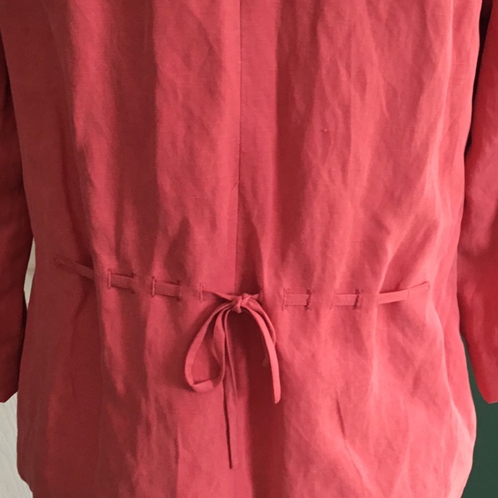 J.Jill coral linen/silk jacket - Picture 4 of 6